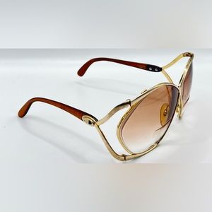 Vintage Christian Dior 2056 Gold Oval Sunglasses Frames Only
